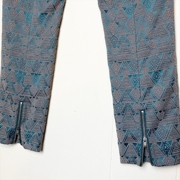 Anthropologie Cartonnier Charlie Ankle Pants 4 gray jacquard trousers cropped - Picture 6 of 12